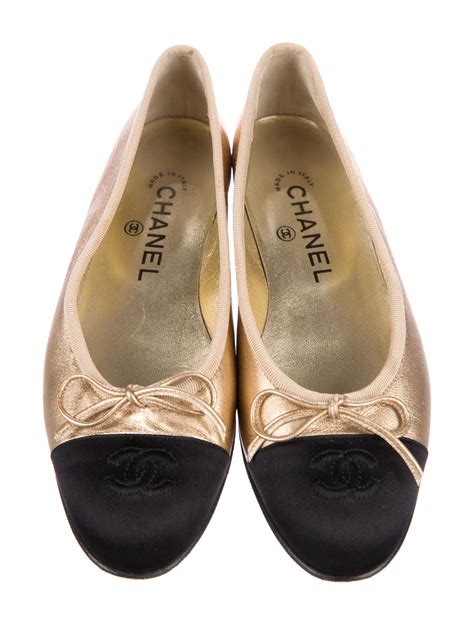 chanel gold ballet pumps|chanel ballet flats size 42.